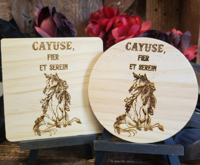 Sous Verre &quot;Cayuse Fier et Serein&quot;