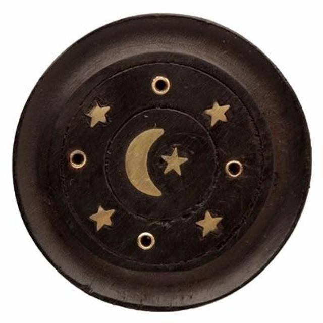 Incense Ashcatcher Round Moon&amp;star Black
