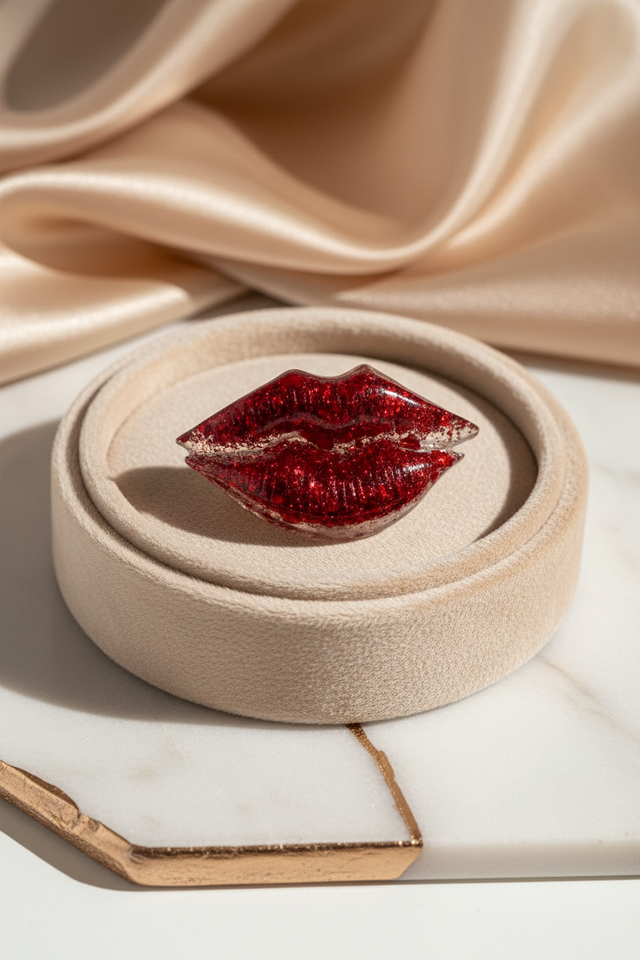 Broche bouche- Collection capsule Saint Valentin rouge passion