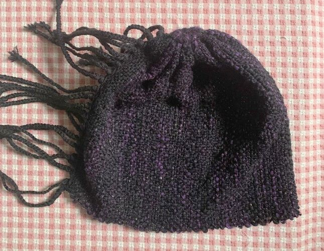 Handwoven Purple Sparkle Beanie, SIZE M/L