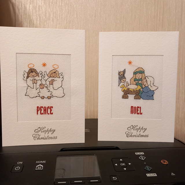 Nativity Noel Cross Stitch Christmas Card
