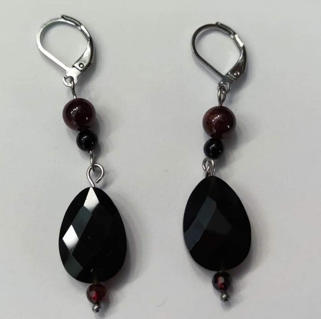 Boucles d'oreilles gouttes Onyx 
