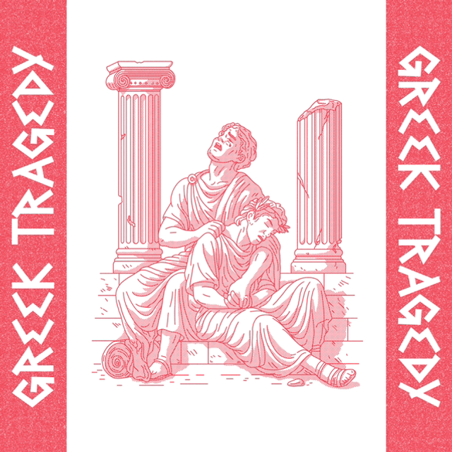Greek Tragedy Risograph Print