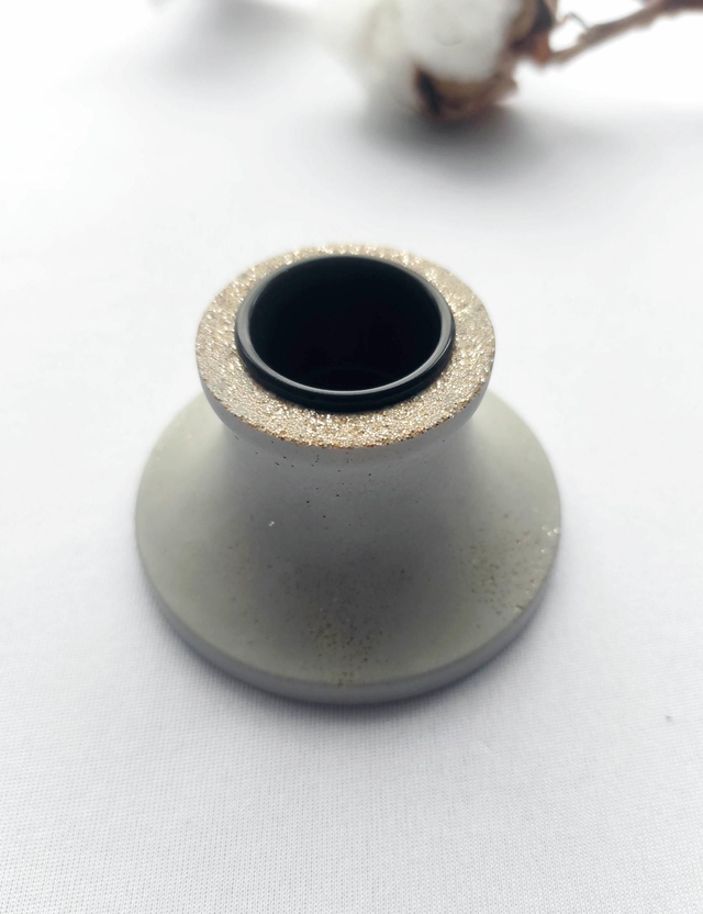 Bougeoir en béton - pailleté