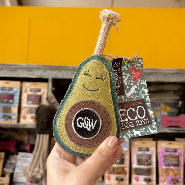 Green &amp; Wild&#039;s Audrey the Avocado, Eco Dog Toy