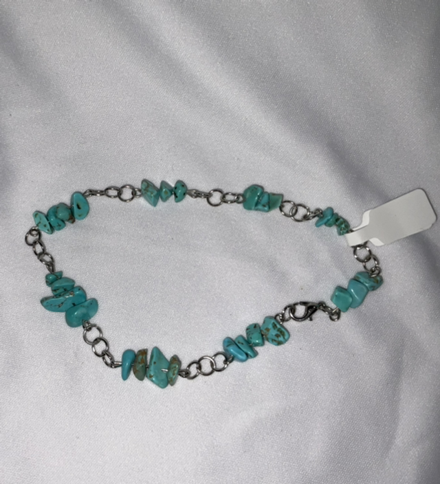Anklet Bracelet - Chip Crystal on Silver Chain