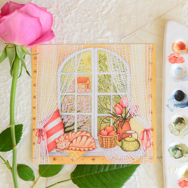 &quot;Spring Window&quot; postcard