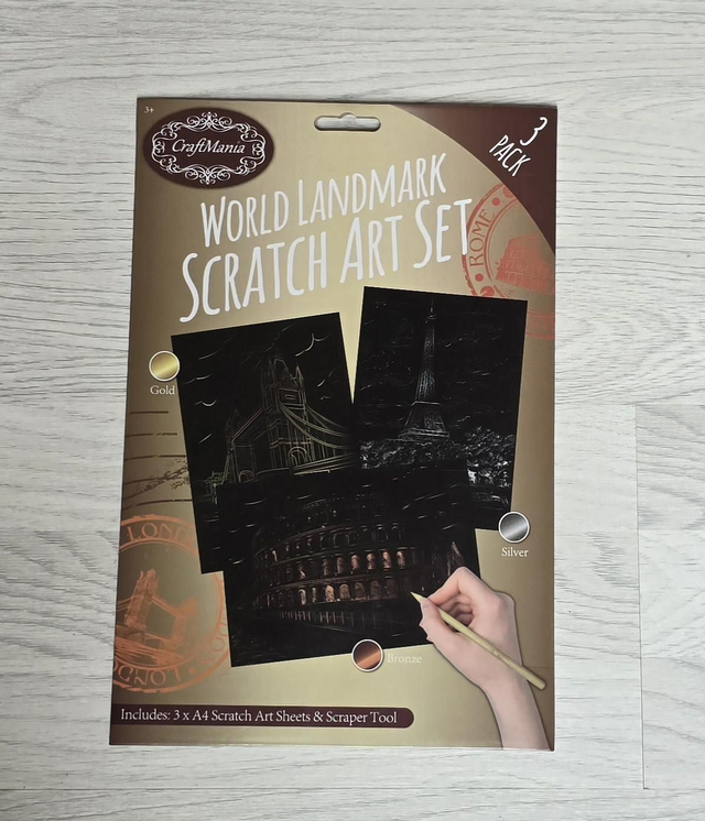 Scratch Art Set World Landmark pack of 3 Craftmania