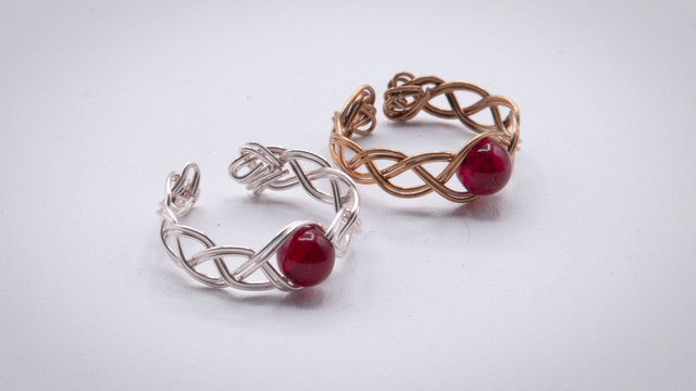 Bague solitaire agate rose