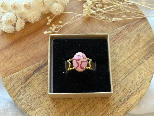 Bague - léopard rose