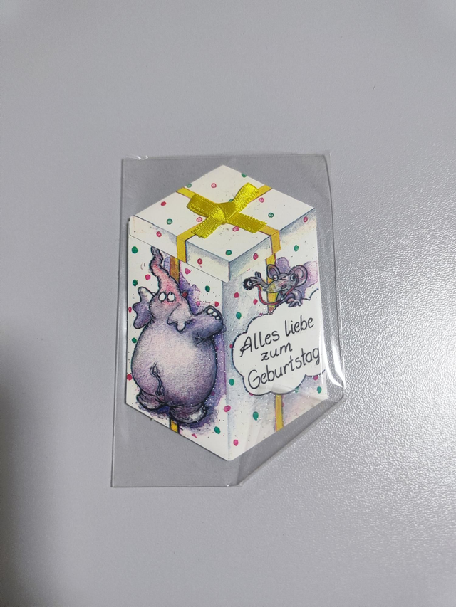 Mini Geburtstagskarte mit Kuvert ca. 8,5x5,5cm