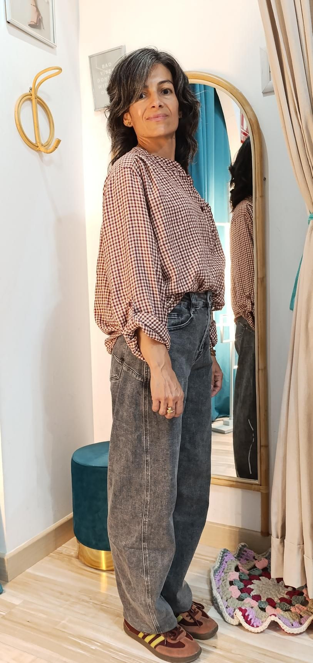 Camisa cuadritos volante