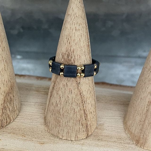 BAGUE Ton gris effet métal