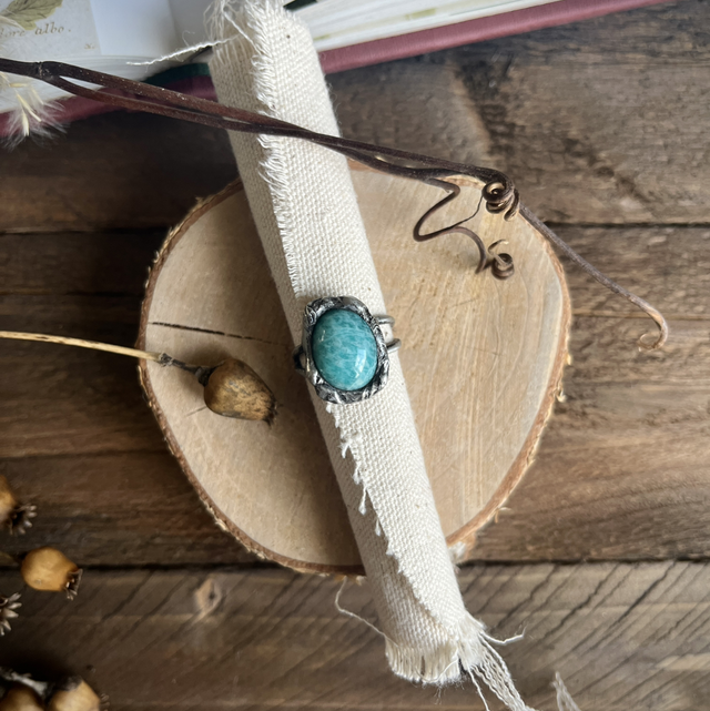 Bague organique Amazonite 
