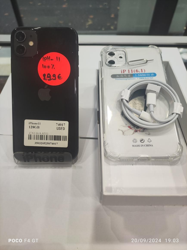 iPhone 11 noir 128Go Grade A
Bat 100%