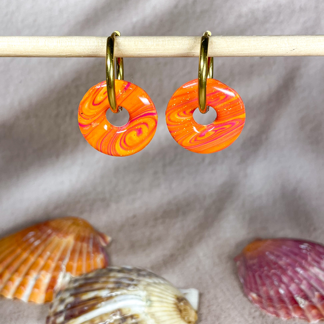 Boulons rose/orangés - sans créoles