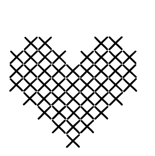 Stempel Kreuzstich Herz 4x4cm