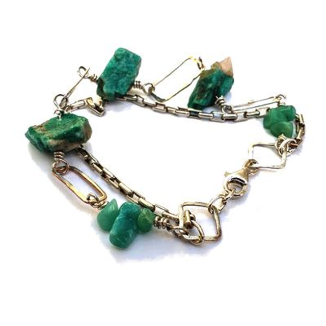 Ruwe amazoniet armband