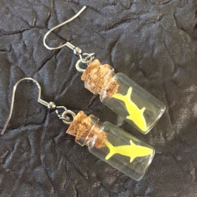 Boucles D’oreille « Fiole » Thème Poisson 