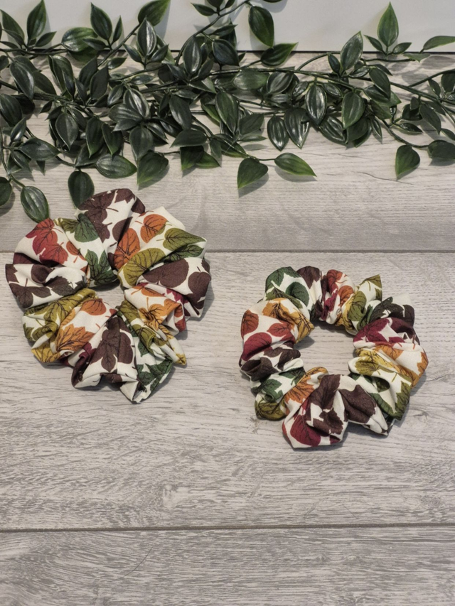 Autumn Leaves Cotton Scrunchie