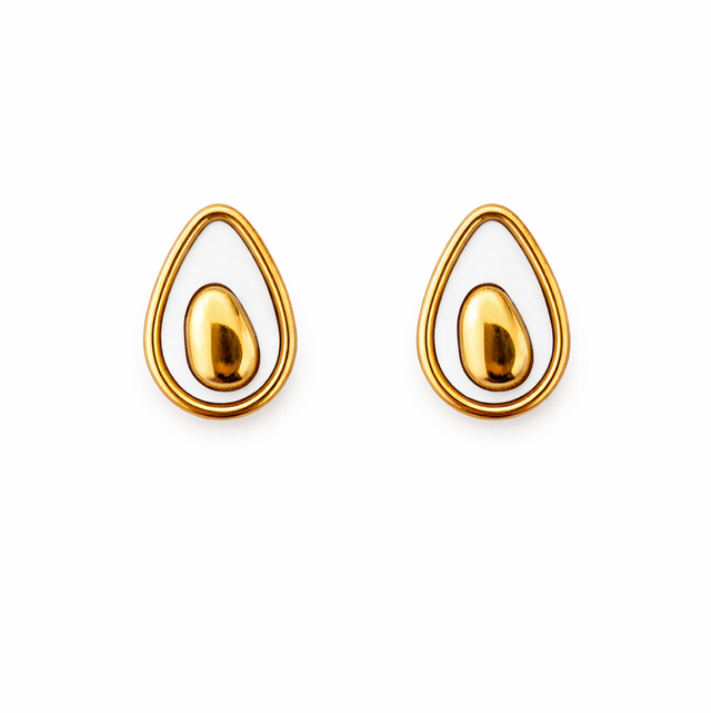 Pendientes acero dorado aguacate 