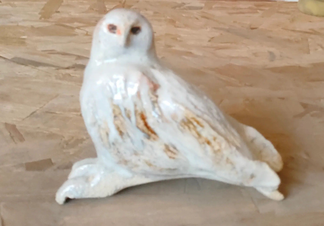 Chouette en céramique émaillée
