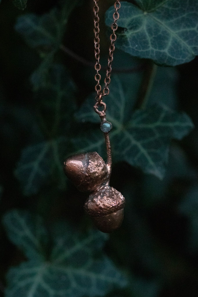 Collier Duo de glands et labradorite