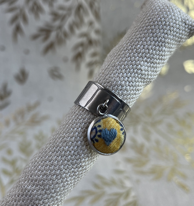 Bague cœur bleu (ARGENT)