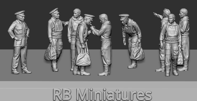 RB Miniatures - WW2 Generic Bomber Crew #2 (Available in 1/72 and 1/48)