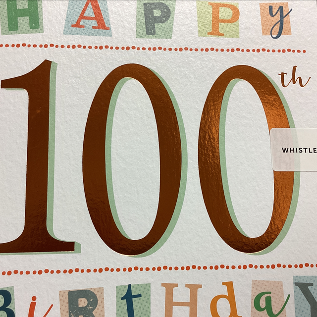 Birthday Age 100th (Gold letters) WF
