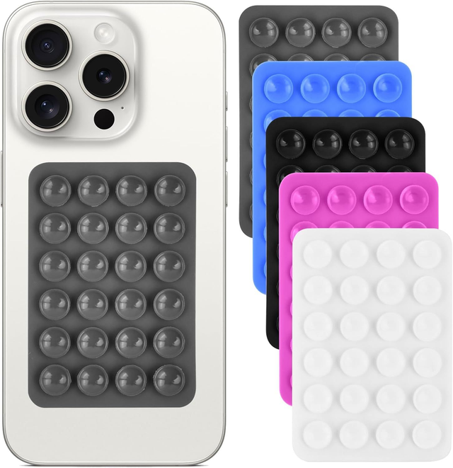 Lot de 2 supports à ventouse en silicone noir pour téléphone portable - Utilisation polyvalente