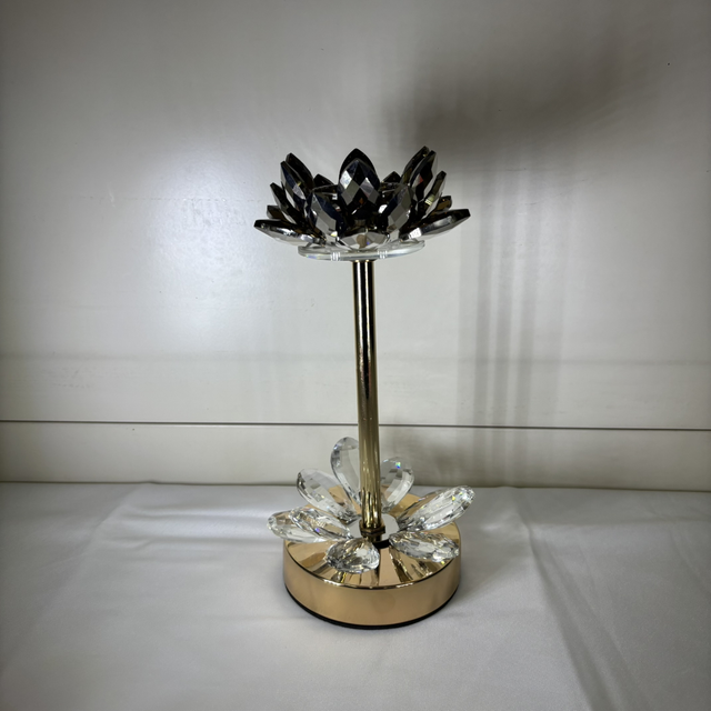 Bougeoirs fleuris rose gold