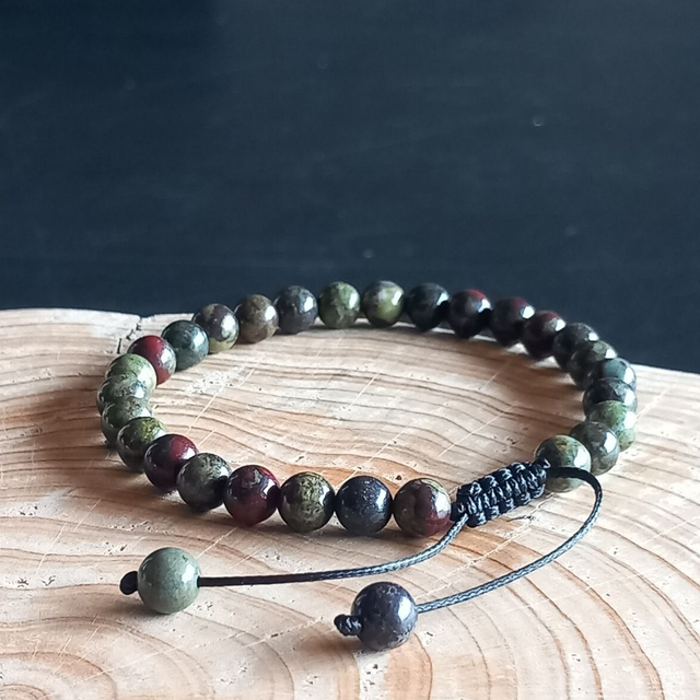 Bracelet ajustable en Jaspe sang de dragon