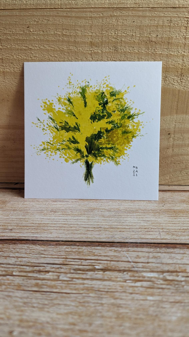 Carte bouquet de mimosa