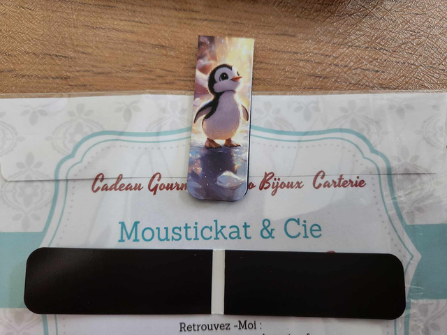 Marque-page magnétique&quot; Poinguin &quot;  