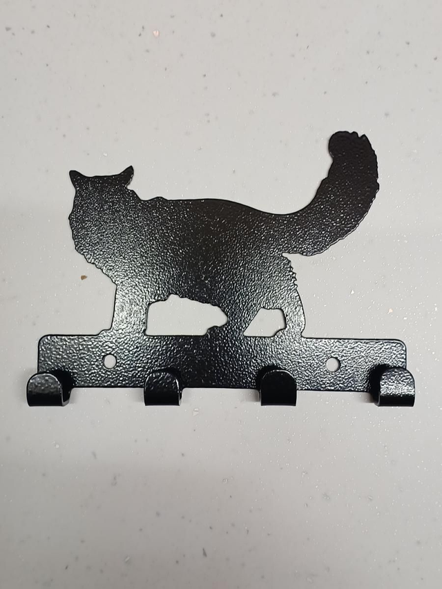 Persian cat silhouette key hook