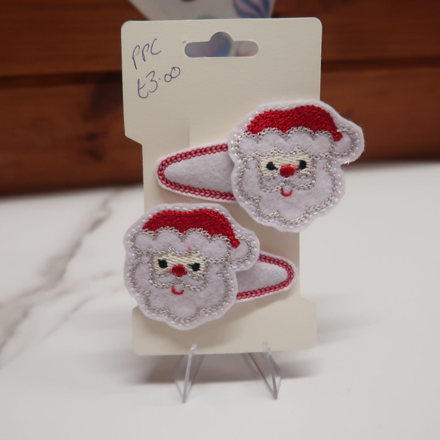 SALE! Machine Embroidered Christmas Hair Clips