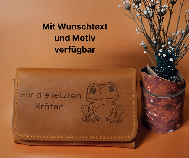 Kleine Ledergeldbörse mit Wunschgravur