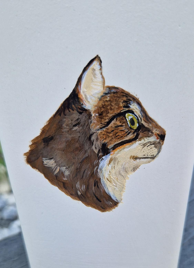Cat ceramic vase