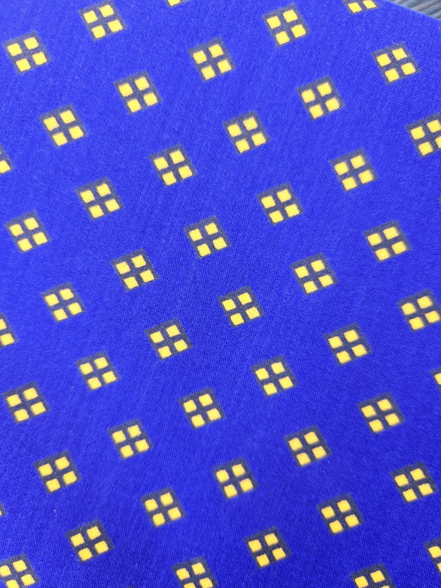 Coton 50 x 50 cm bleu et jaune