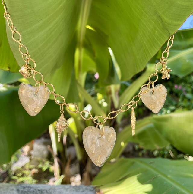 Collier Heart - Blanc 