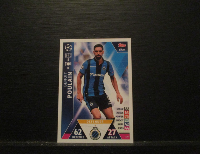 Benoit Poulain - UEFA Champions League Match Attax 2018/19 Original Trading Card #329