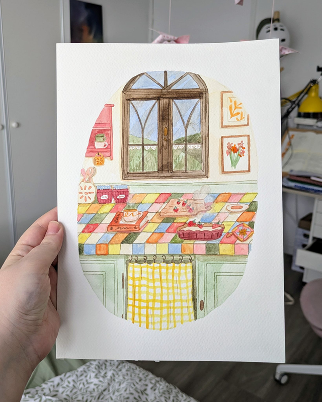 « Tarte aux fraises » (original aquarelle)