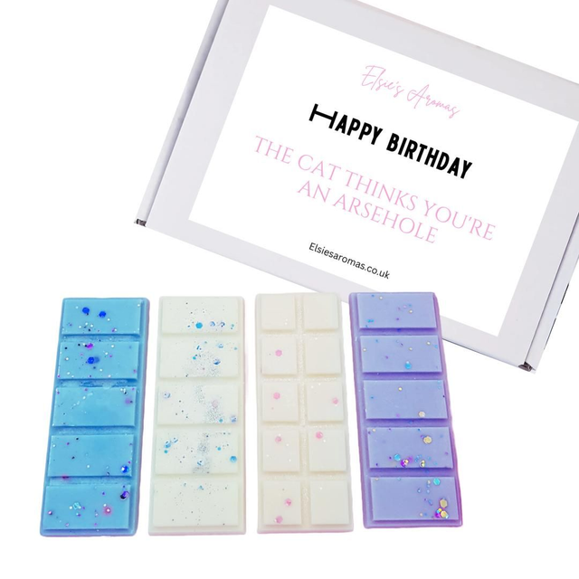 BIRTHDAY GIFT BOX HAPPY BIRTHDAY THE CAT THINKS YOU&#039;RE AN A**HOLE 