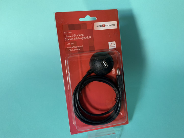 Red4Power USB 2.0 Docking-Station mit Magnetfuß A-St./A-Buchse