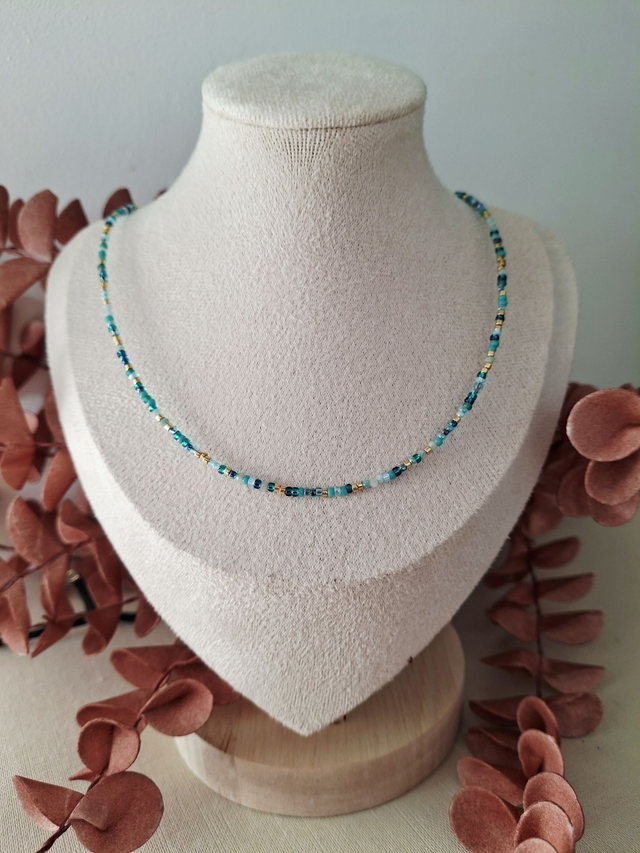 Collier Aube - vert doré