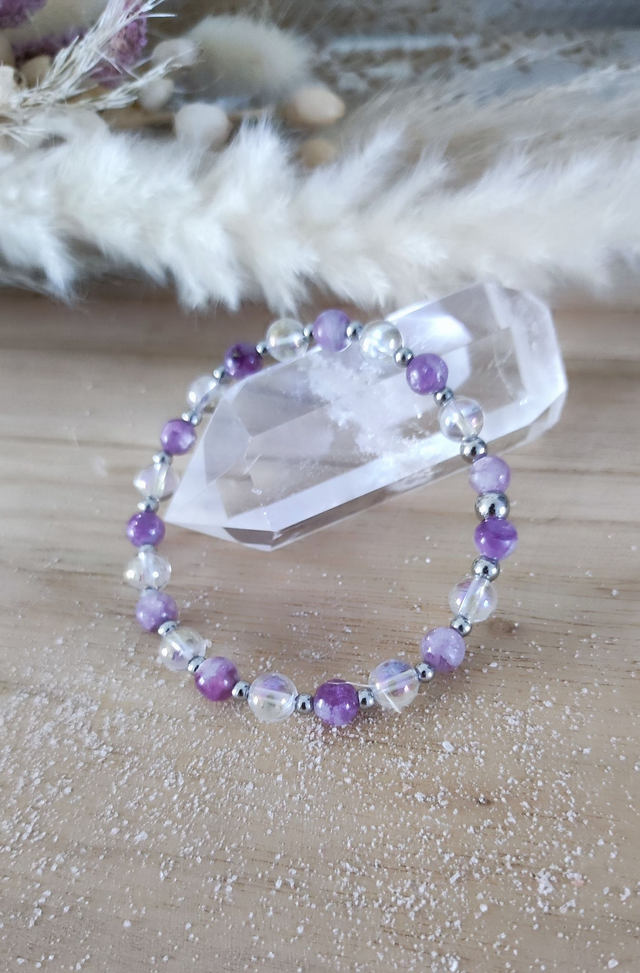 Bracelet "Anxiété" Lépidolite violette