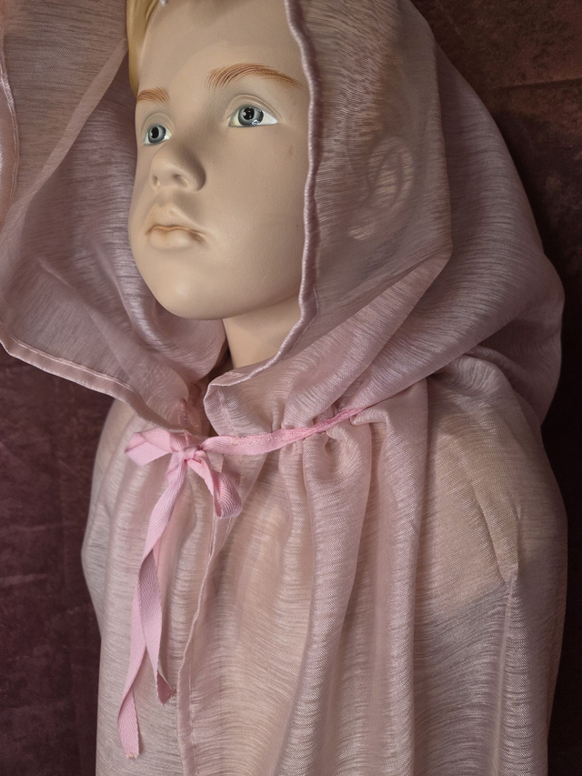 Cape de déguisement rose à ruban rose