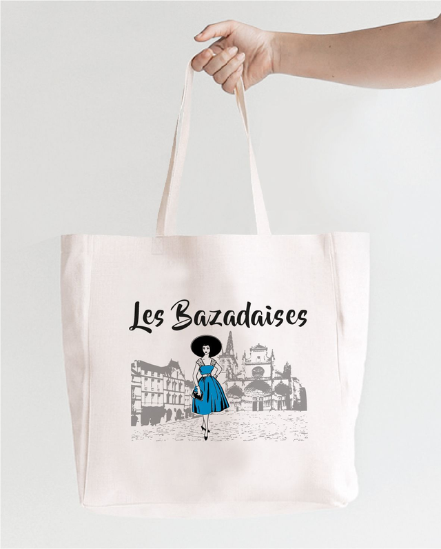 Sac shopping &quot;Les Bazadaises&quot; (bleu) 