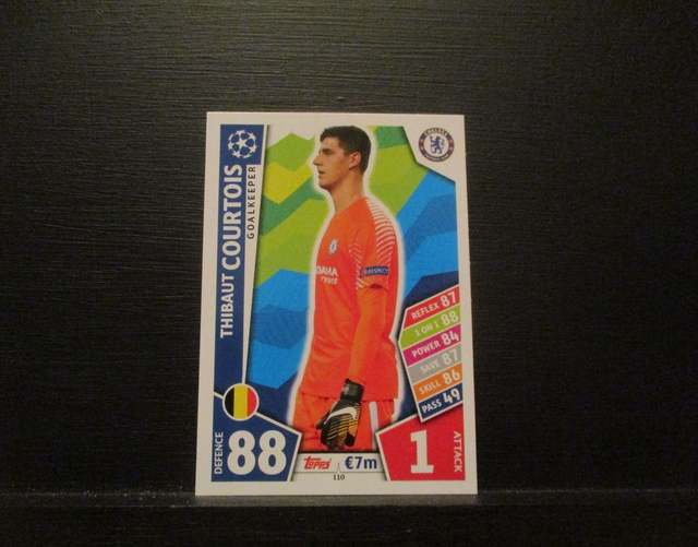 Thibaut Courtois - UEFA Champions League Match Attax 2017/18 Original Trading Card #110